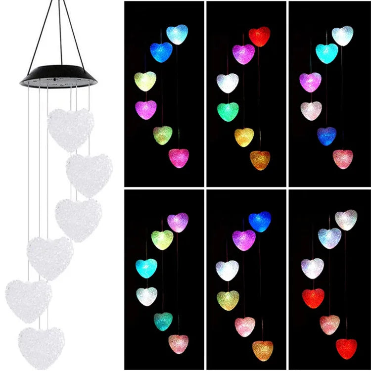 Star and Moon Solar LED Wind Chimes