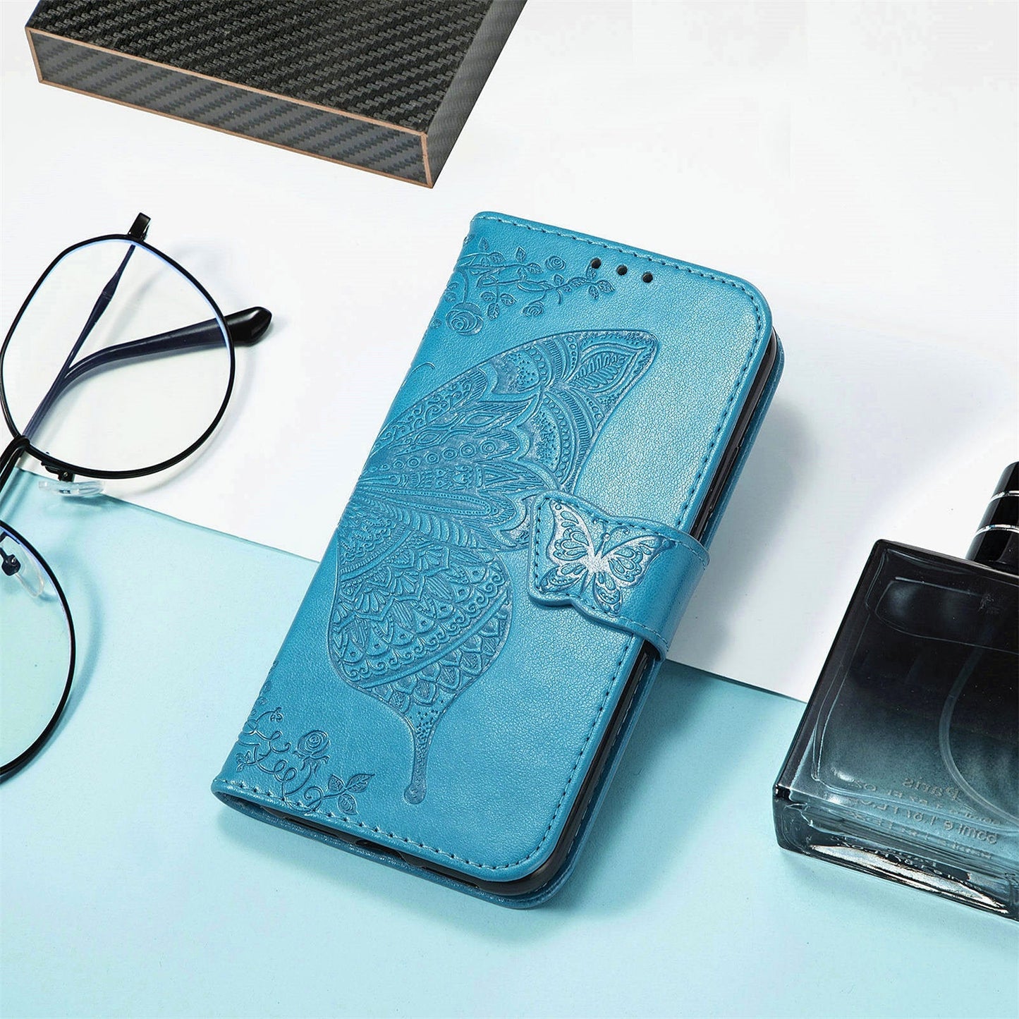 Embossed Butterfly Wallet Flip Case For Samsung Galaxy Series 2019