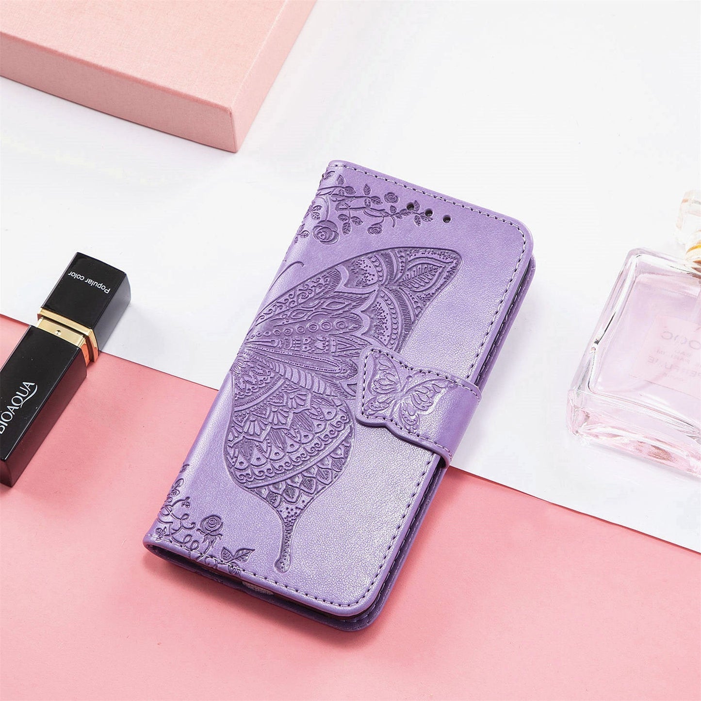 Embossed Butterfly Wallet Flip Case For Samsung Galaxy Series 2019