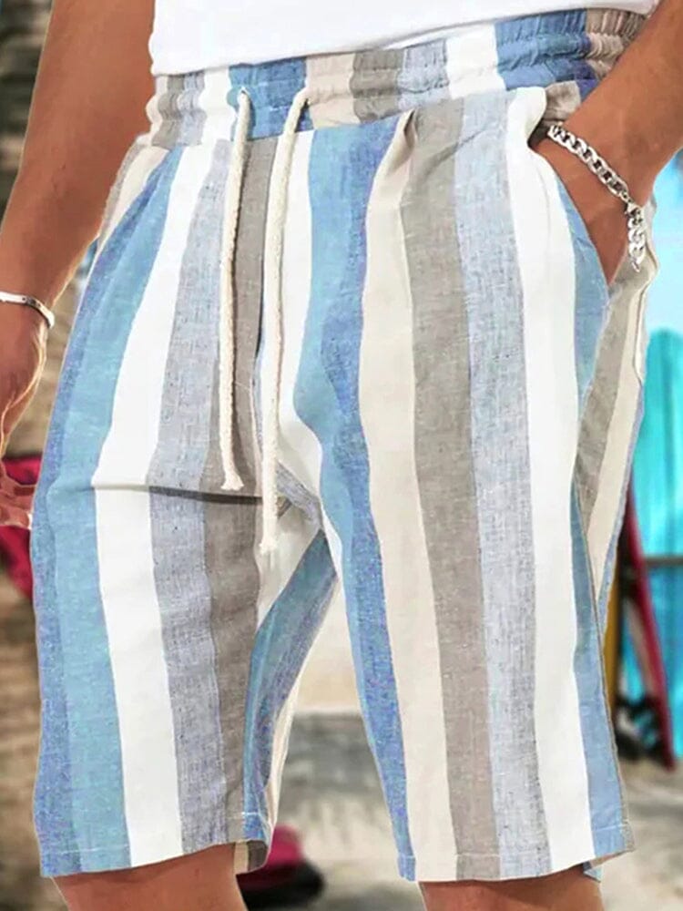 Stripe Drawstring Lightwaight Beach Shorts