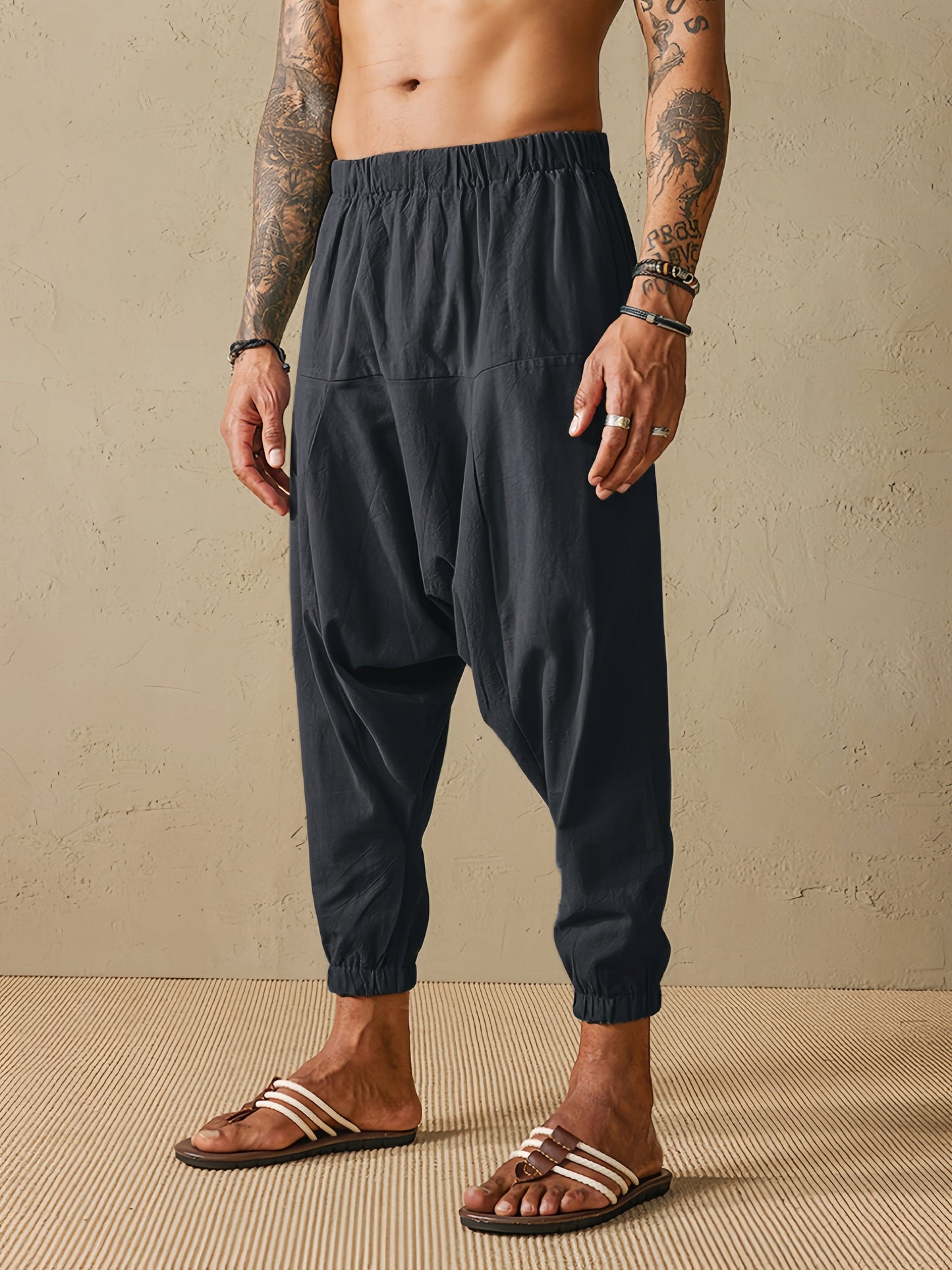 Casual Linen Style Loose Pants