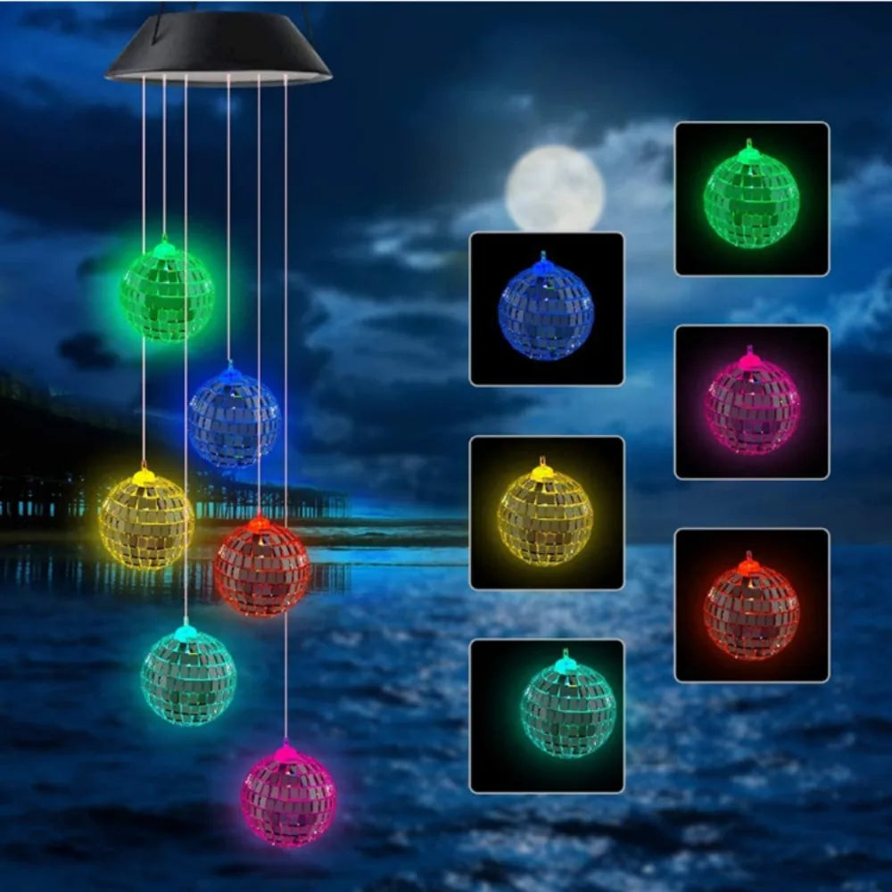 Star and Moon Solar LED Wind Chimes