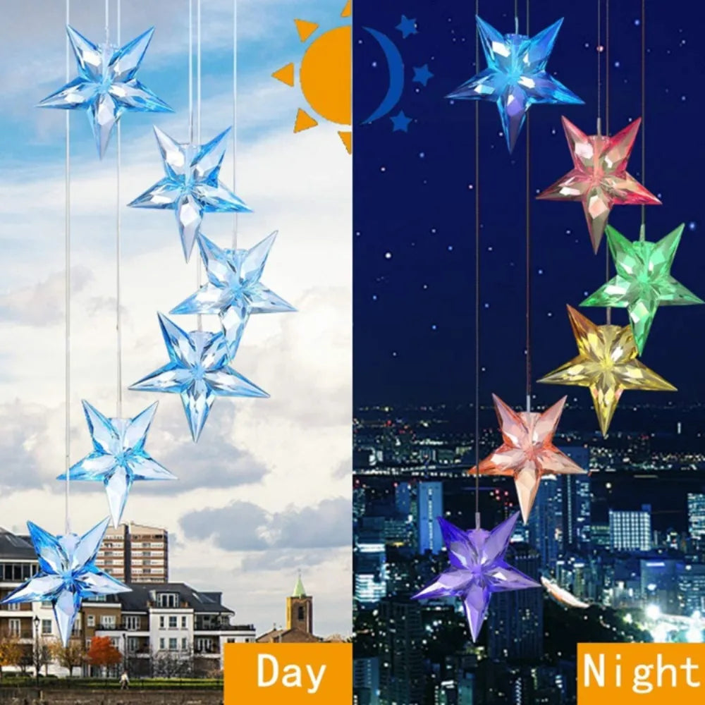 Star and Moon Solar LED Wind Chimes