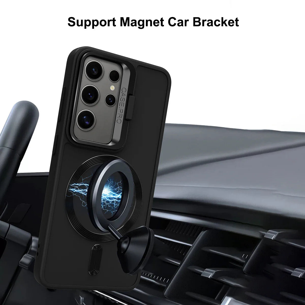 Large Lens Magnetic Holder Phone Case for Samsung Galaxy