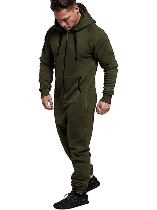 Hooded Lightweight Athletic One-piece Tracksuit with Pockects (US Only)