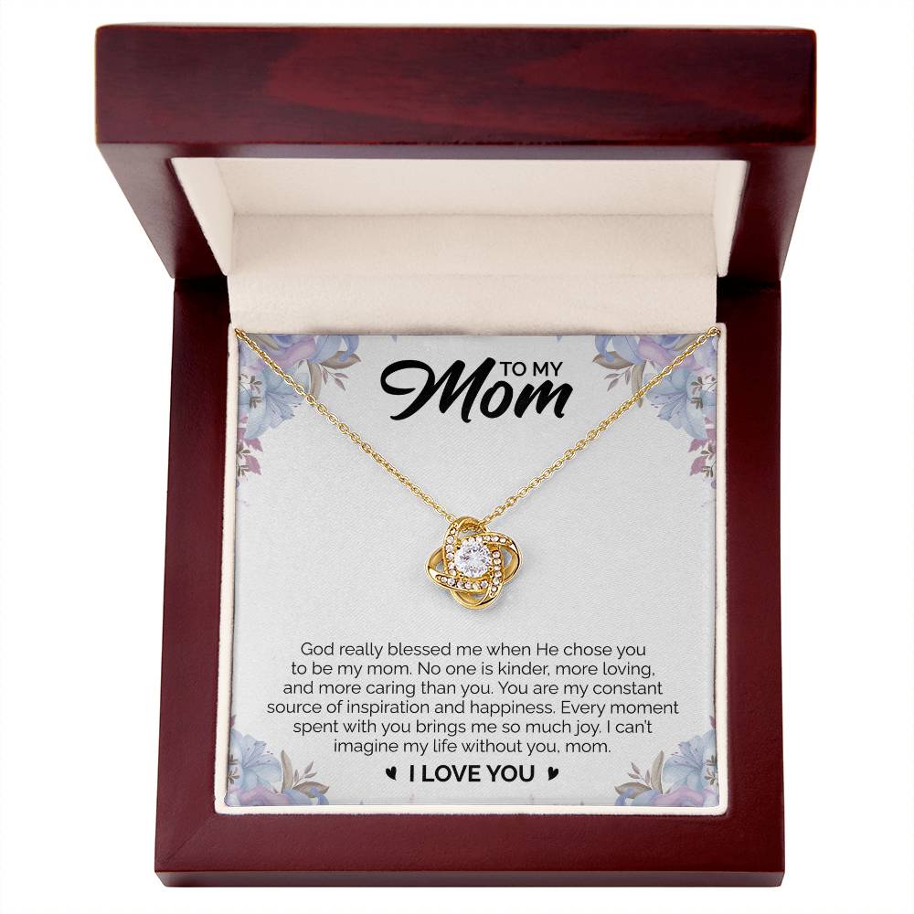 To My Mom - Love Knot Necklace (God Blessed Me)