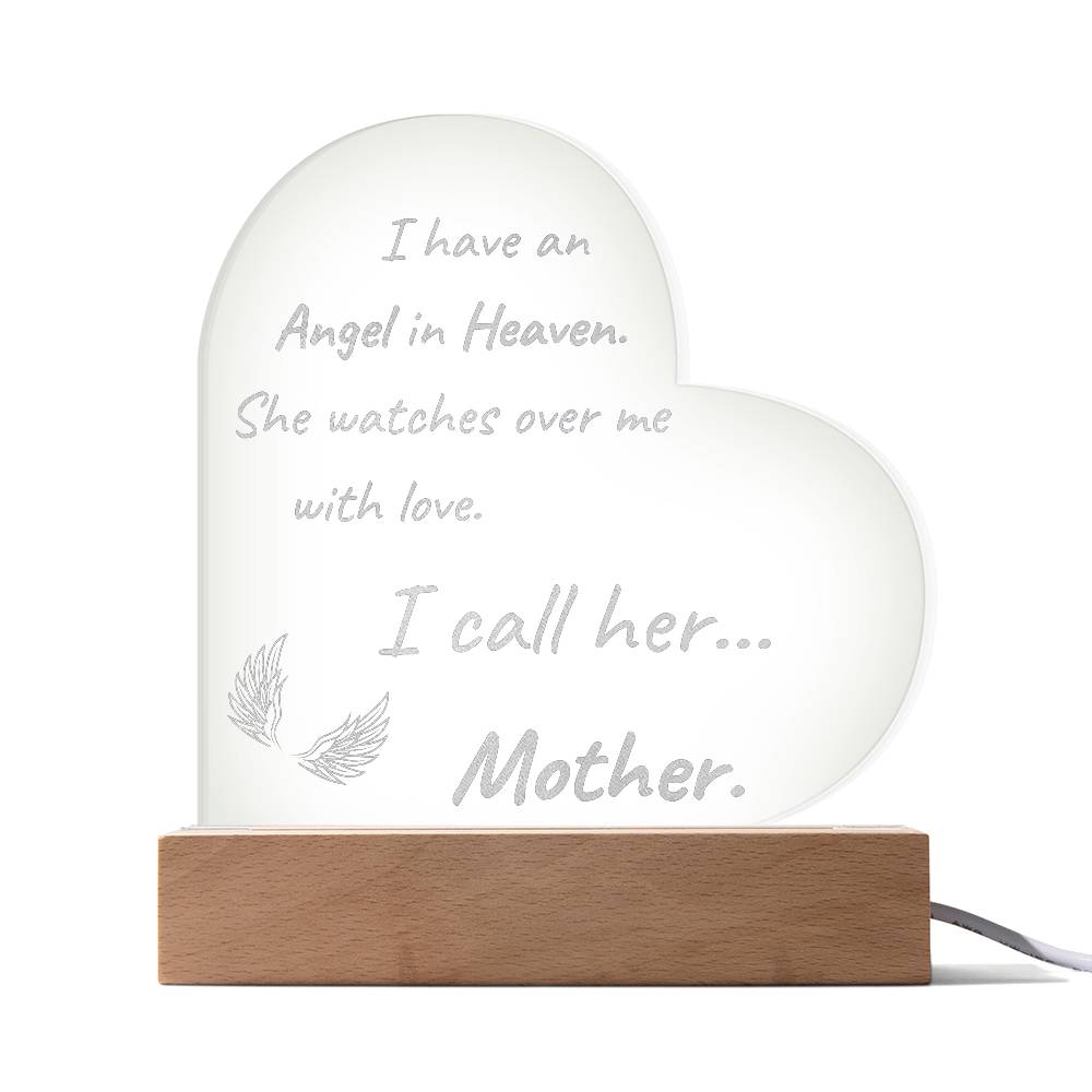 Angel Called Mother - Acrylic Night Light