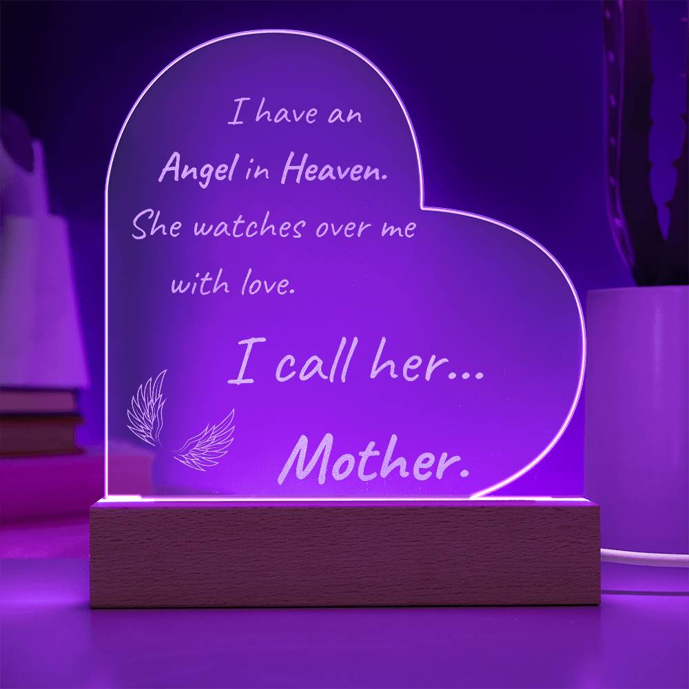 Angel Called Mother - Acrylic Night Light