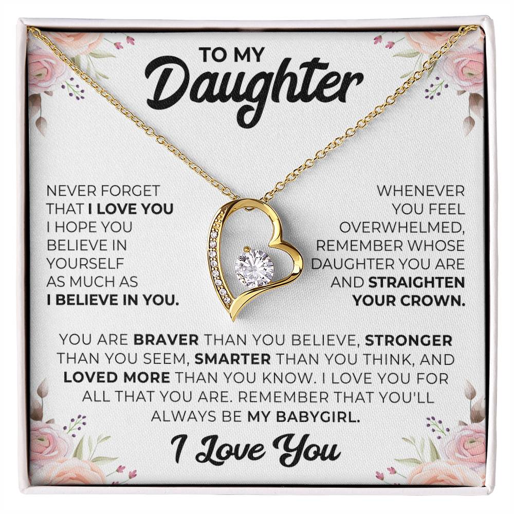To My Daughter - Forever Love Necklace (Never Forget)