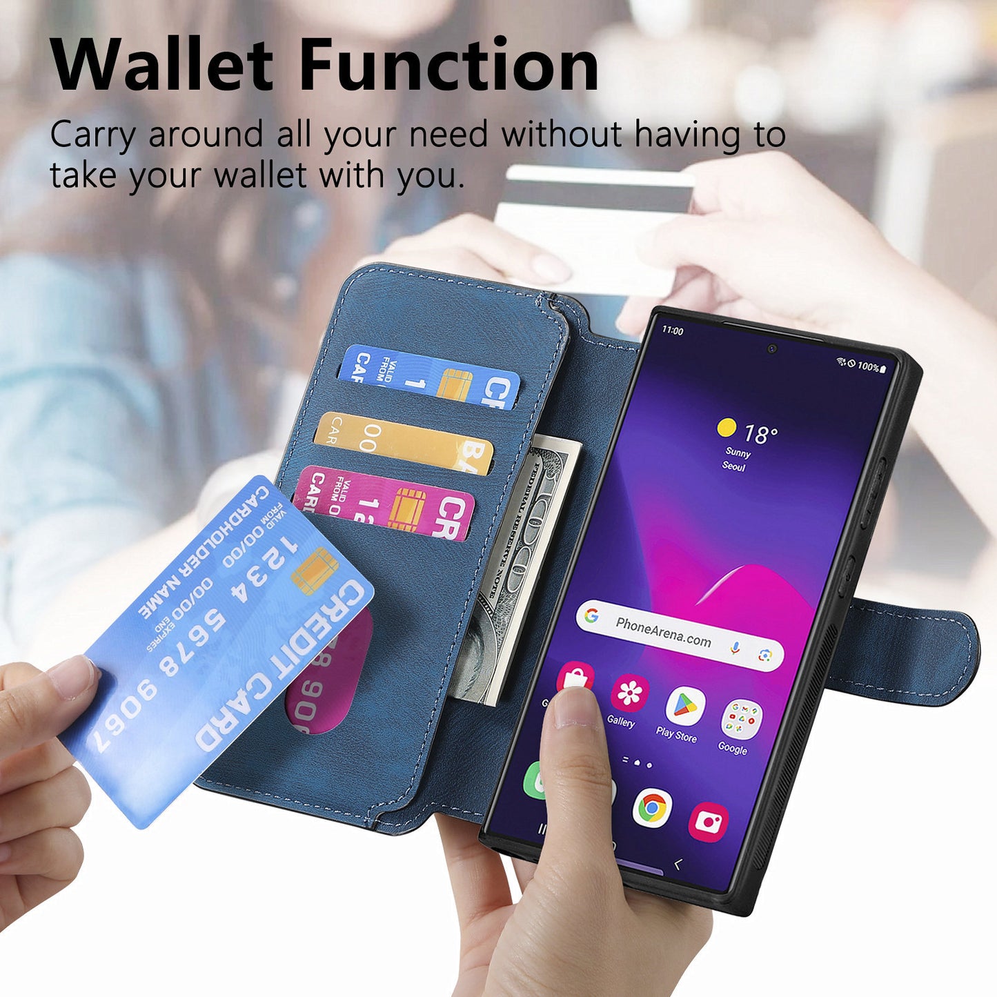 High quality leather wallet phone case for samsung S Series