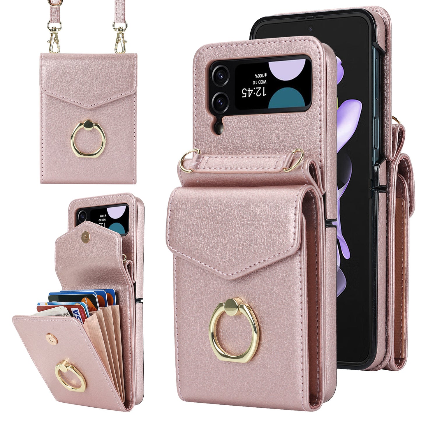 leather phone case wallet for samsung Z Flip 3/4/5