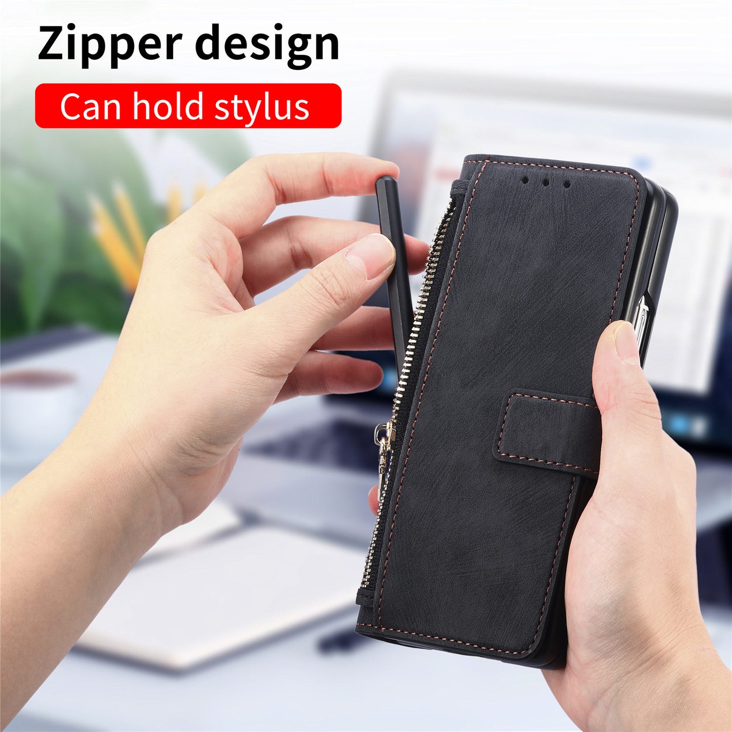 High quality leather wallet phone case for samsung Z Fold 5/4/3/ S24/S23/S22/S21 Ultra