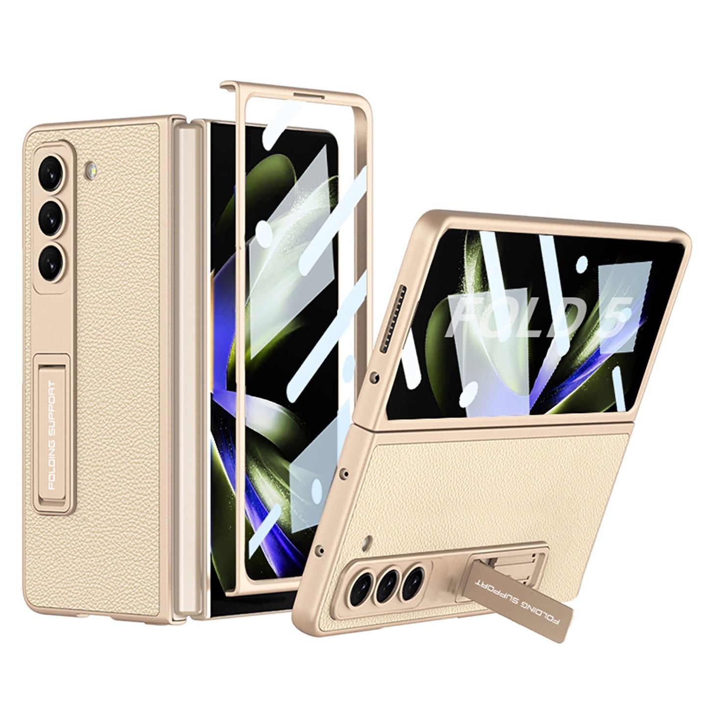 Luxury All-inclusive invisible Bracket Phone Case With Back Screen Protector For Samsung Galaxy Z Fold 5/4/3 5G