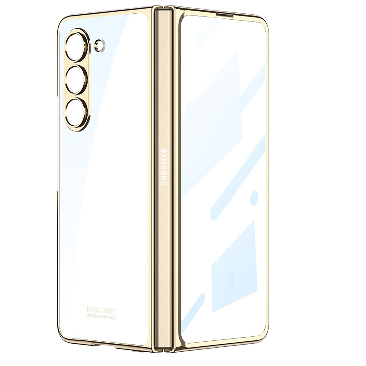 Transparent Electroplating Double-sided Protective Phone Case For Samsung Galaxy Z Fold 5/4/3 5G